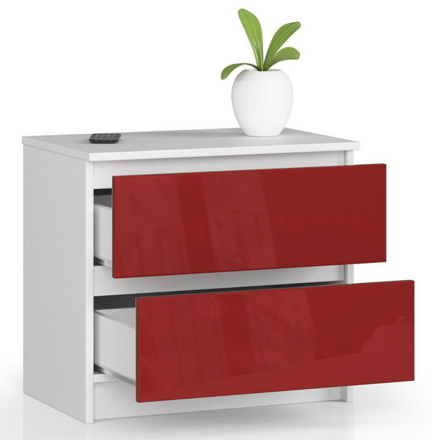 Noční stolek Kalista (červený lesk)