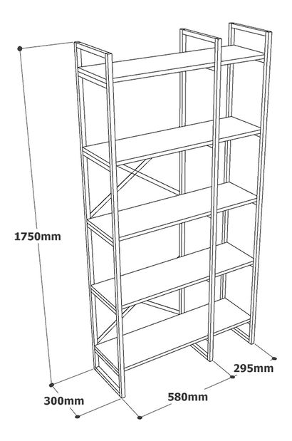 Regál Vega 4 (Bílý mramor + Zlatá)