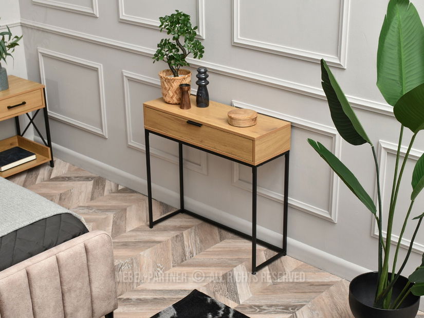 Konzolový stolek Norma M (dub + černá)