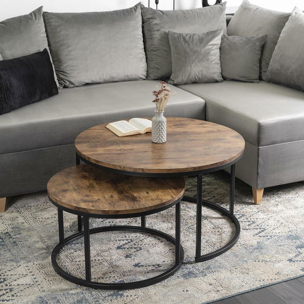 Set 2 konferenčních stolků Firmadas Max (dub rustikal)