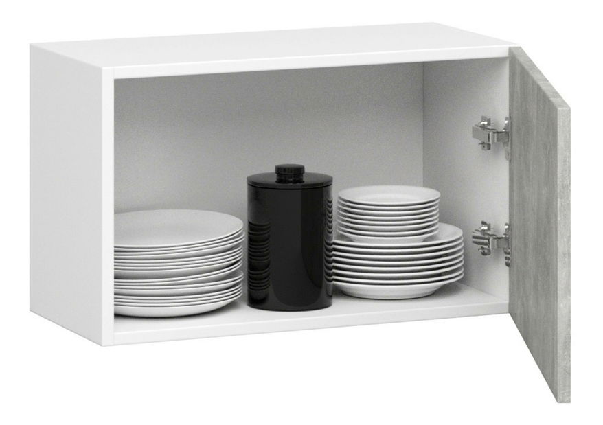 Horní kuchyňská skříňka Ozara W60OK (bílá + beton)