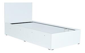 Jednolůžková postel 90 cm Kalabora (s roštem) (s úl. prostorem) (bílá)