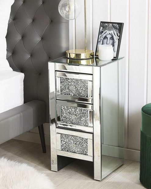 Noční stolek LAYRO (stříbrná)