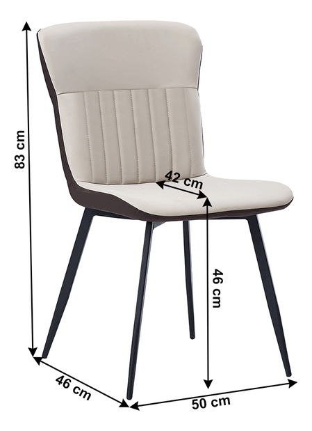 Jídelní židle Rutil (béžová + hnědá)