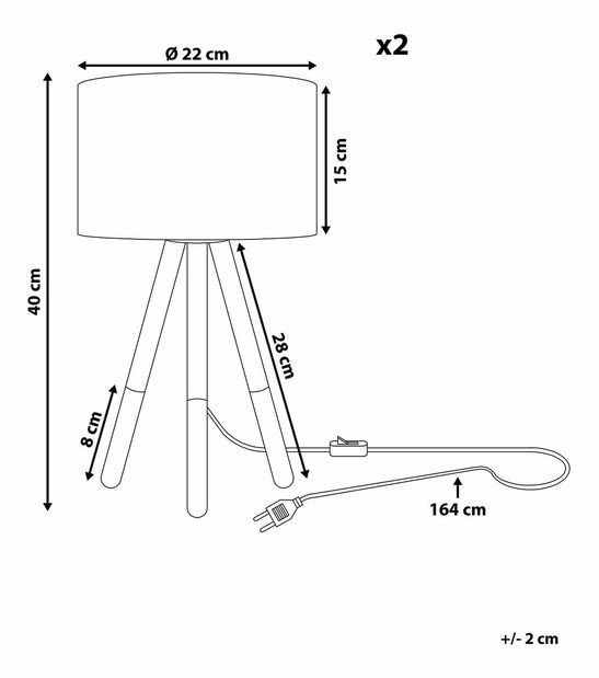 Stolní lampa TARON (PC látka) (černá)