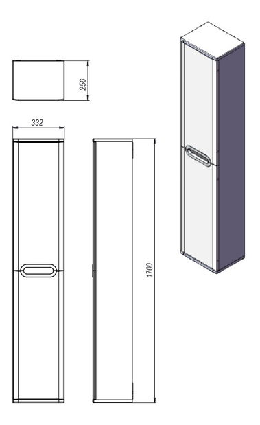 Koupelnová skříňka na stěnu Juventa Prato PrP-170 C