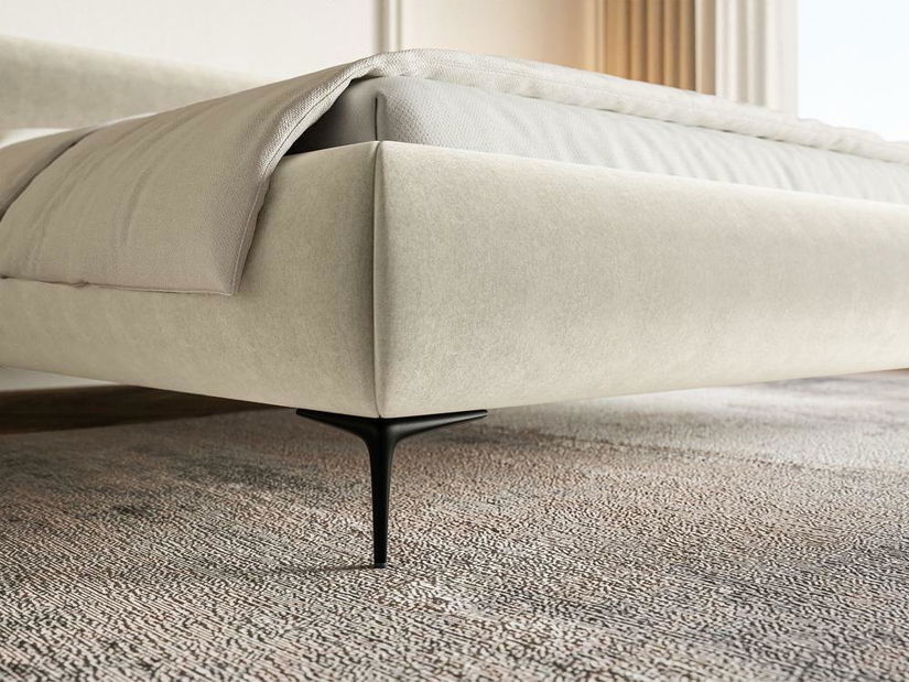 Manželská postel 180 cm Rirri (s roštem) (krémová + černá)