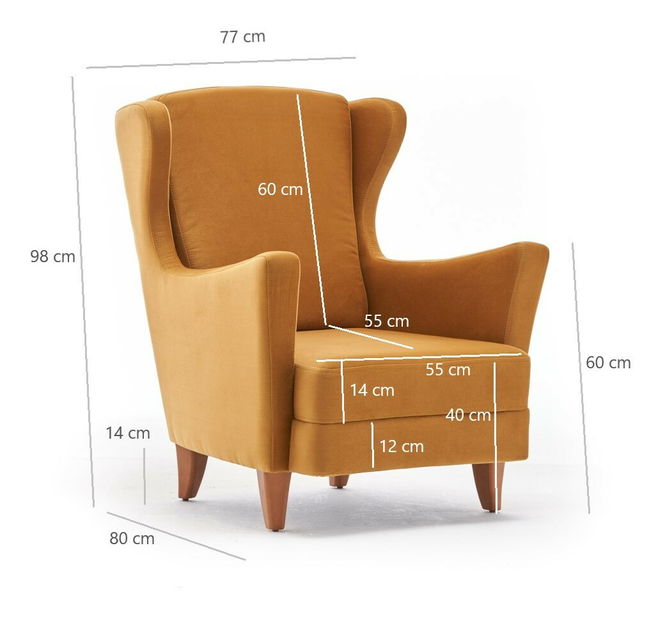 Křeslo Ušák Lusitania 1 (zlatá)