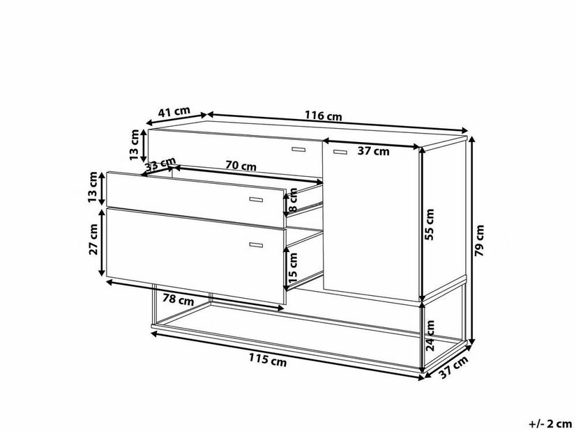 Komoda ATTIERA (šedá)