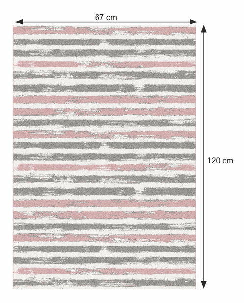 Koberec Kian 2 (růžová + šedá + bílá)