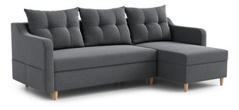 Rohová sedací souprava Lou (P) (tmavě šedá)