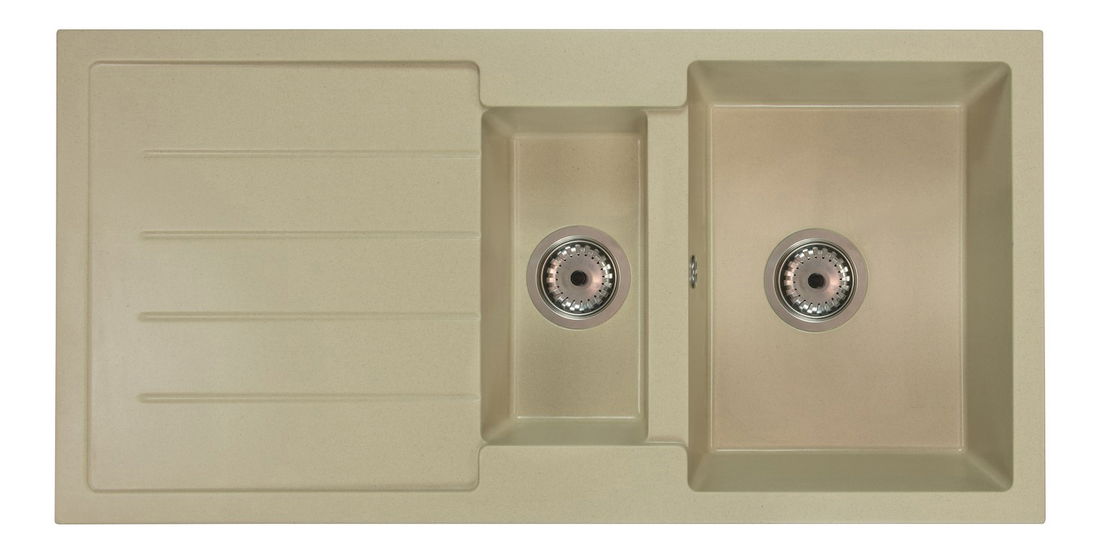 Kuchyňský dřez Yuxur (béžová) (s 1 otvorem pro baterii) (L)