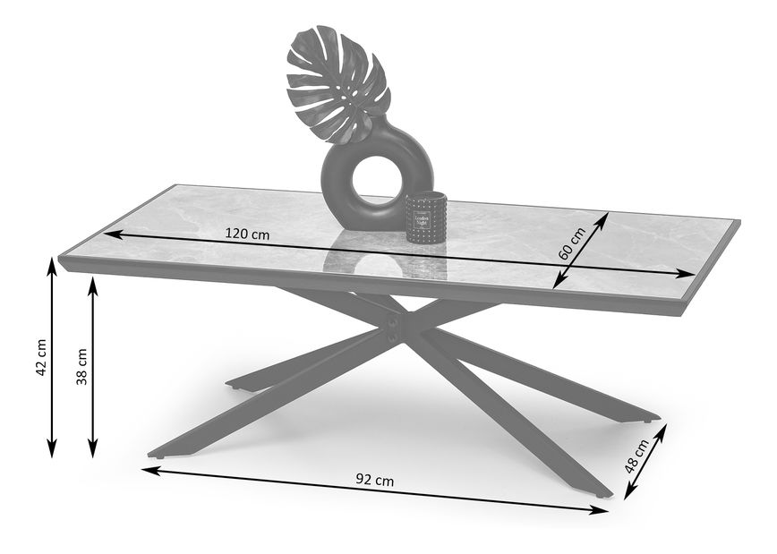 Konferenční stolek Flint (grafit + černá)