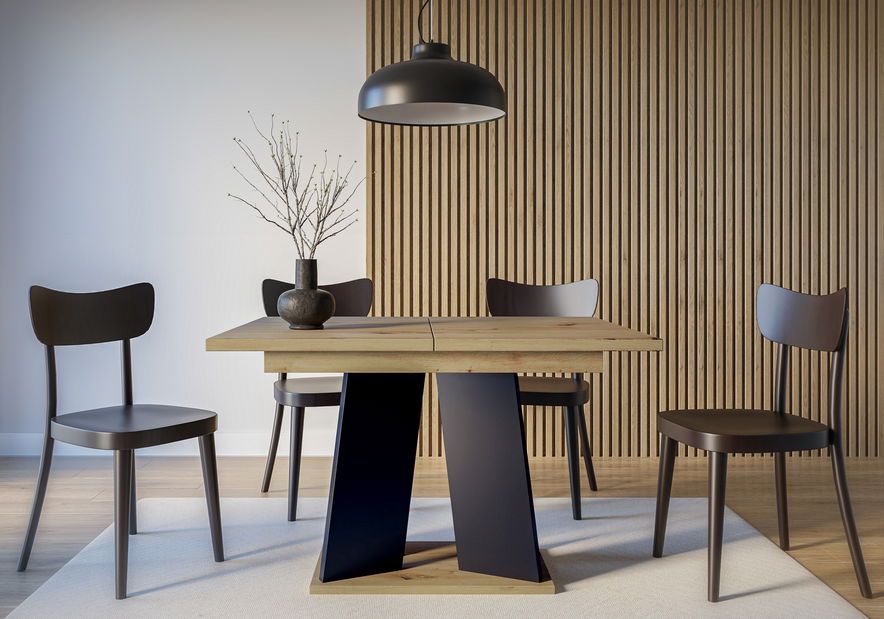 Jídelní stůl Mulnu (artisan + černá) (pro 4 až 6 osob)