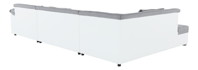 Rohová sedačka U Lemon U (bílá + světle šedá) (L)