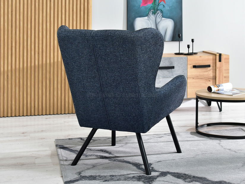 Designové křeslo Norweien (šedá + zlatá)