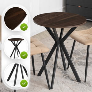 Jídelní stůl Loren 60 (ořech + černá) (pro 4 osoby)