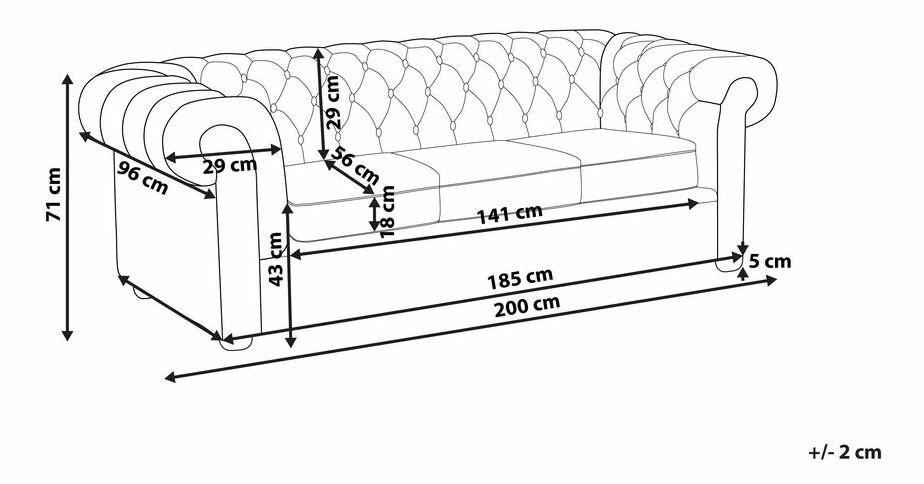 Pohovka Chichester (fuchsiová)