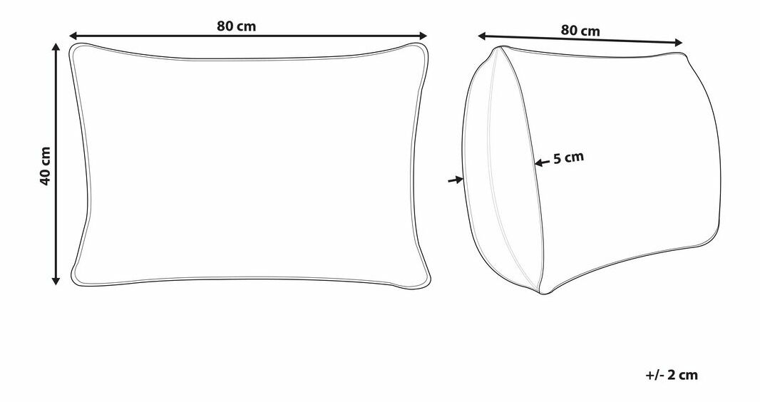 Polštář s nízkým profilem 40 x 80 cm Errika (bílá)