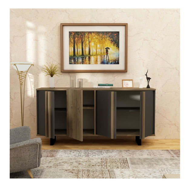 Konzolový stolek Notatu (ořech + antracit)