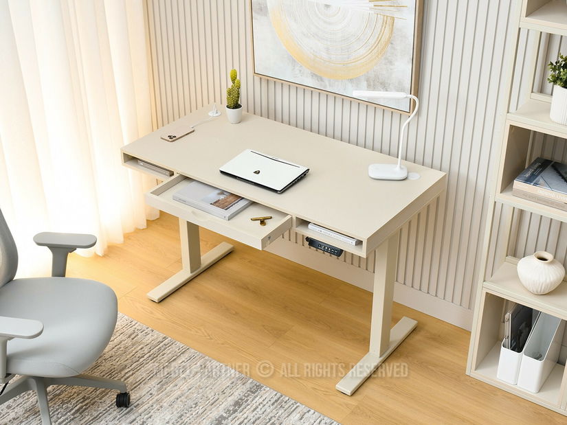 PC stolek s nastavitelnou výškou Occott 120 (krémová)