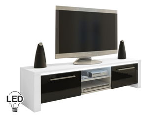 TV stolek/skříňka Freddy (bílá + lesk černý)