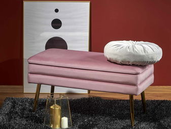 Taburetka Velen (růžová + zlatá)