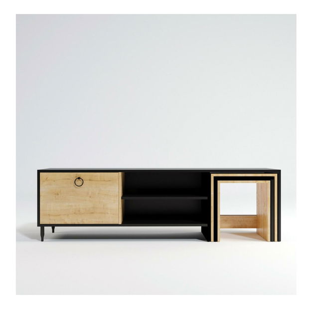 TV stolek/skříňka Zigg (černá + dub)