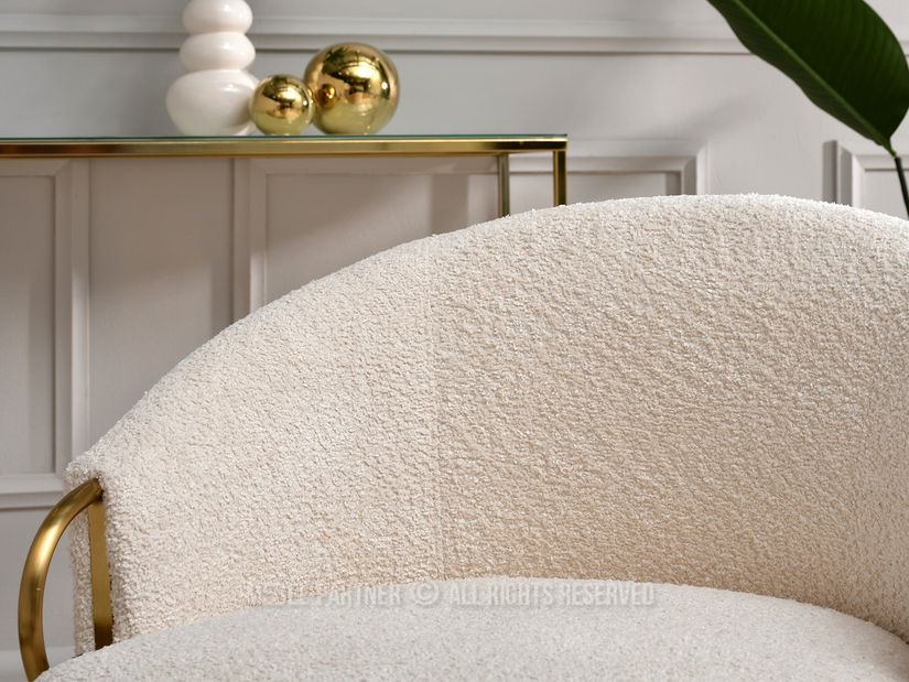 Křeslo Carma F (krémová + zlatá)