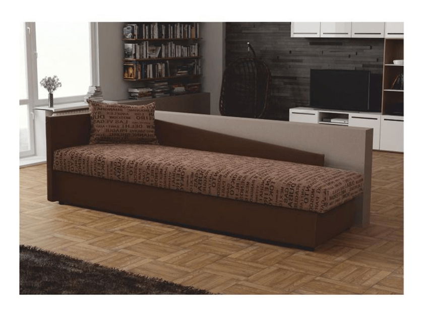 Jednolůžková postel (válenda) 80 cm Jeannine (hnědá) (s úl. prostorem) (L)