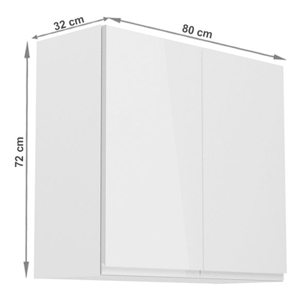 Horní kuchyňská skříňka G80 Aurellia (bílá + lesk bílý)