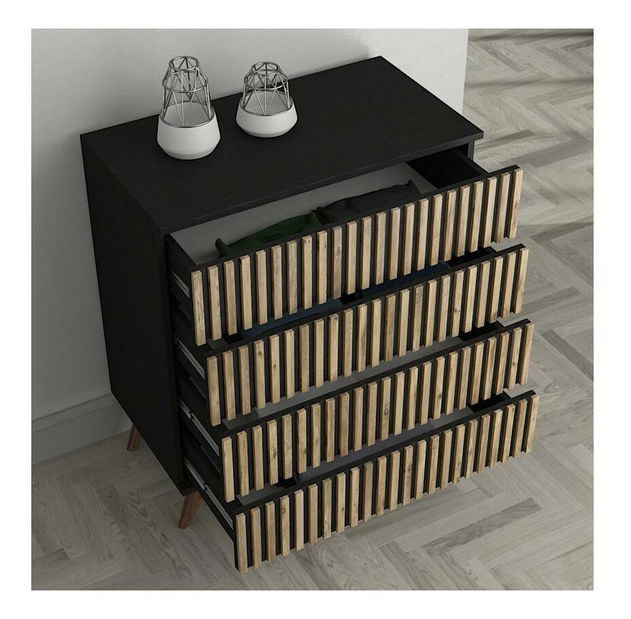 Komoda Franc 62 (černé dřevo + borovice atlantická)