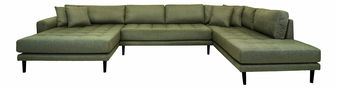 Rohová sedací souprava ve tvaru U (L) Lvaveriaora U (olivově zelená)
