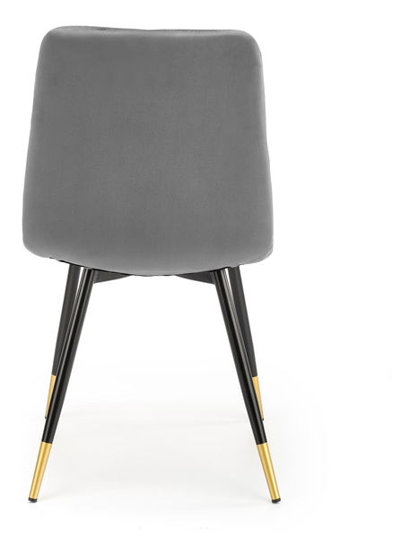 Jídelní židle Kallan (tmavě šedá + černá + zlatá)