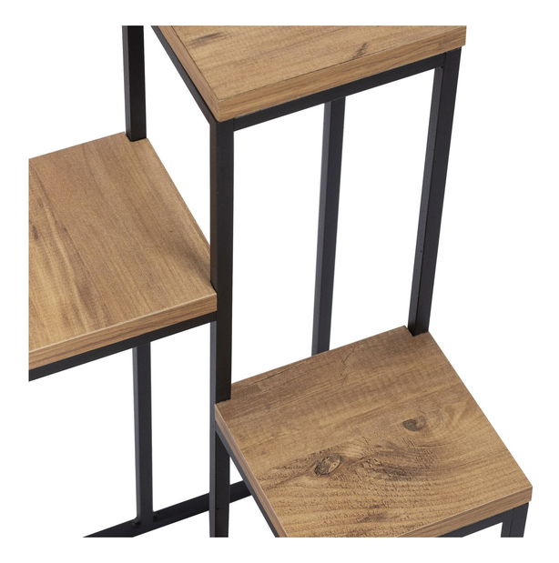 Dekorativní stojan na květináče Vopamo 1 (borovice atlantická + černá)