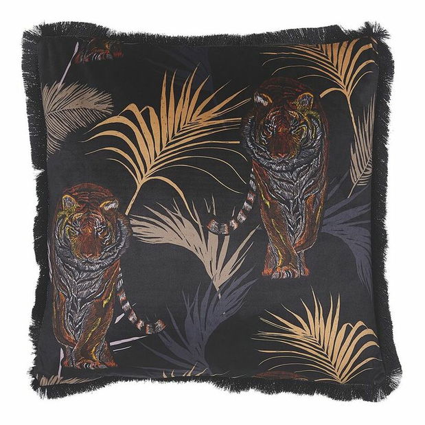 Sada 2 ozdobných polštářů 45 x 45 cm Ramty (černá)