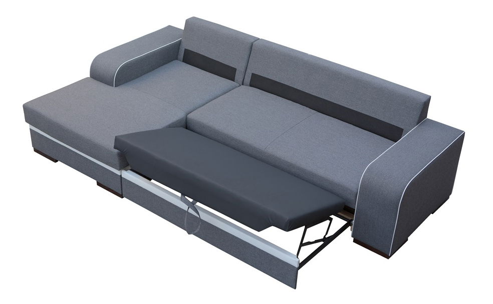 Rohová sedací souprava Fira (černá + bílá) (L)