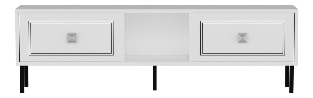 TV stolek/skříňka Nisiku (bílá + stříbrná)