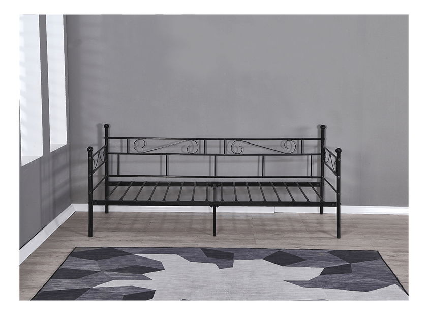 Jednolůžková postel 90 cm Rossa (s roštem) (černá)
