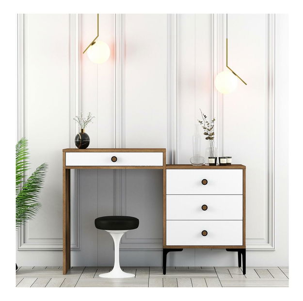 Toaletní stolek Logan 2 (bílý + ořech)