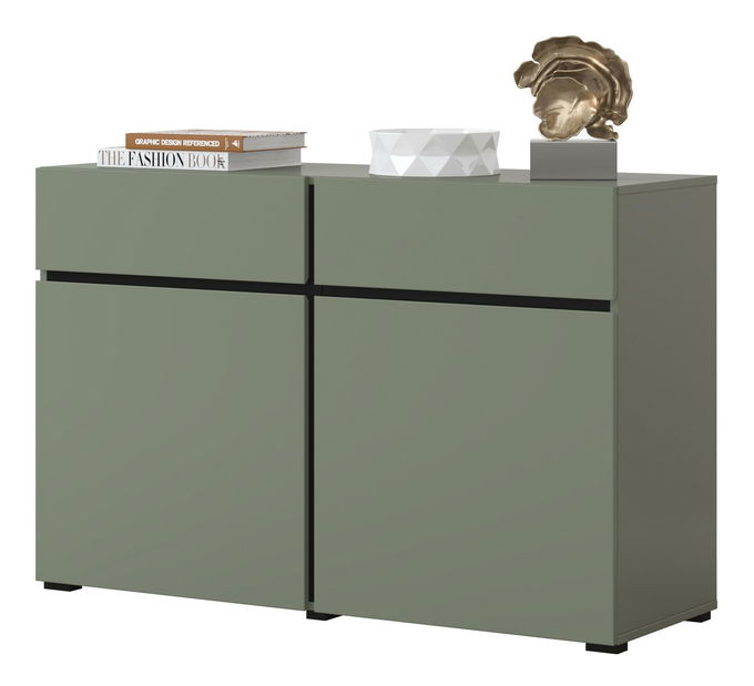 Komoda Crossroad G45 (borovice zelená + černá)