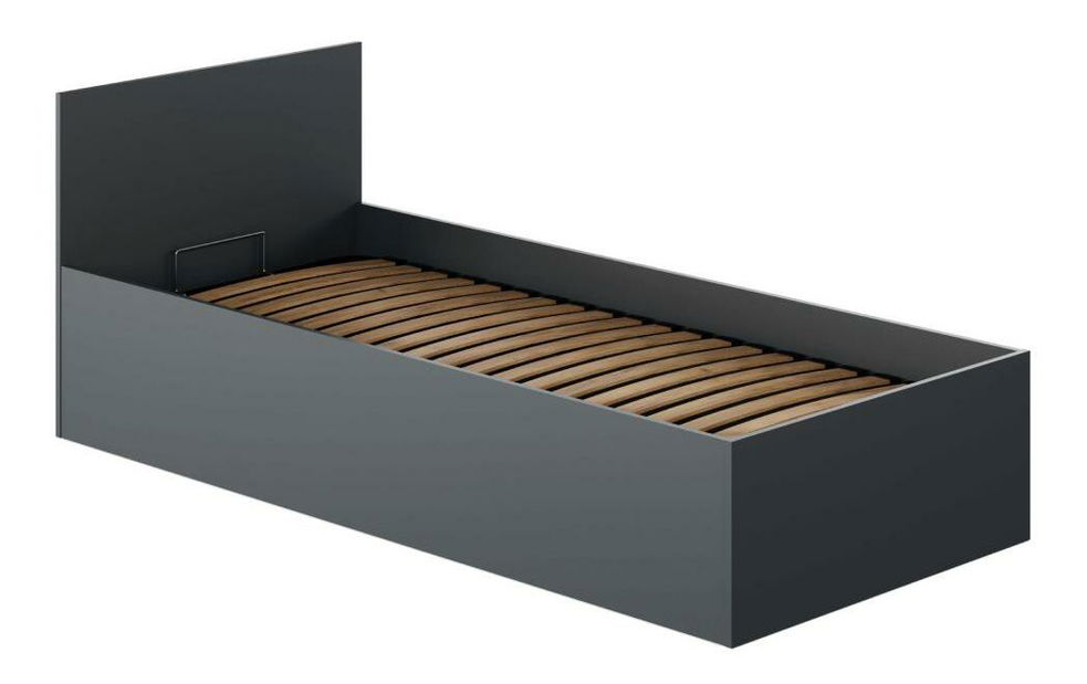 Jednolůžková postel 90 cm Discutibles (grafit) (s roštem) (s úl. prostorem)