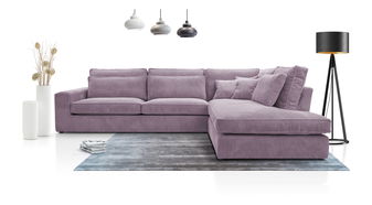 Rohová sedací souprava Carbus (fialová) (P)