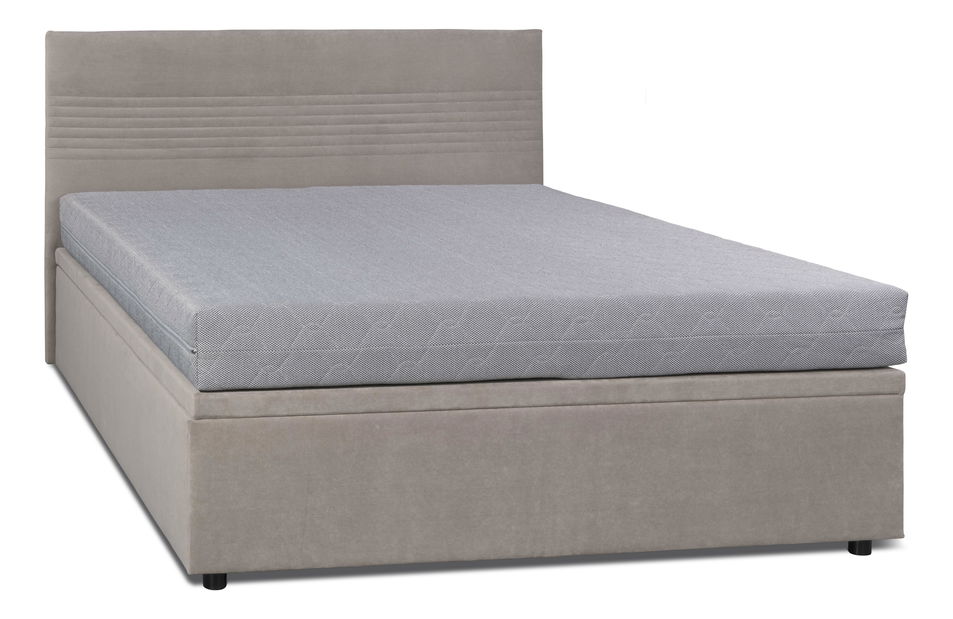 Manželská postel 160 cm Reiteradas (béžová) (s roštem) (s úl. prostorem)