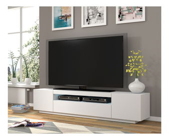 TV stolek/skříňka Aurinko 200 (matná bílá) (s osvětlením)