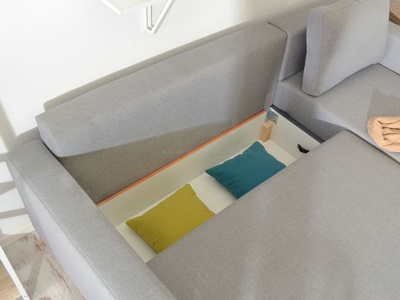 Rohová sedačka Salida (šedá + dub)