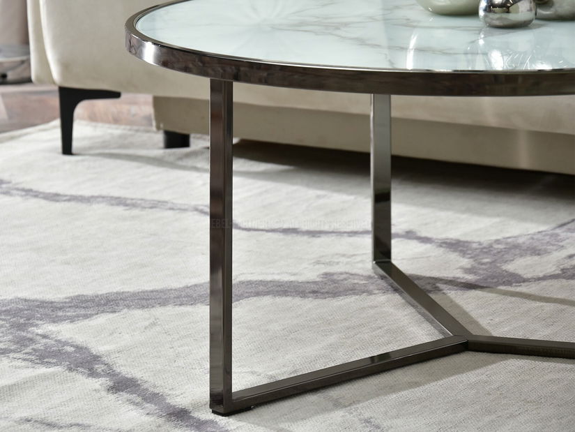 Konferenční stolek Natol (bílá + nikl)