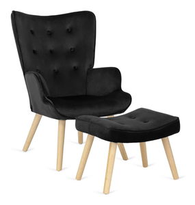 Křeslo s podnožkou Lombardi (černá)