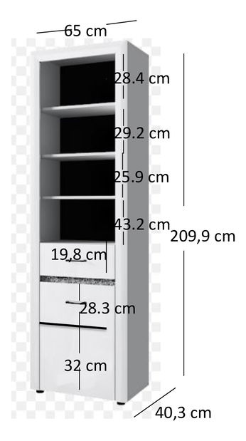 Regál Wanetta (bílá lesklá)