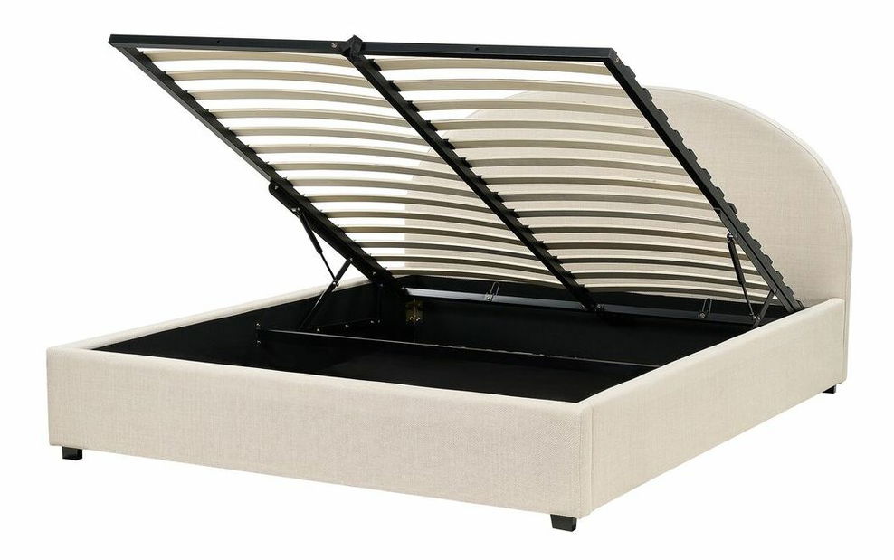 Manželská postel 160 cm Verena (světlohnědá) (s roštem a úložným prostorem)